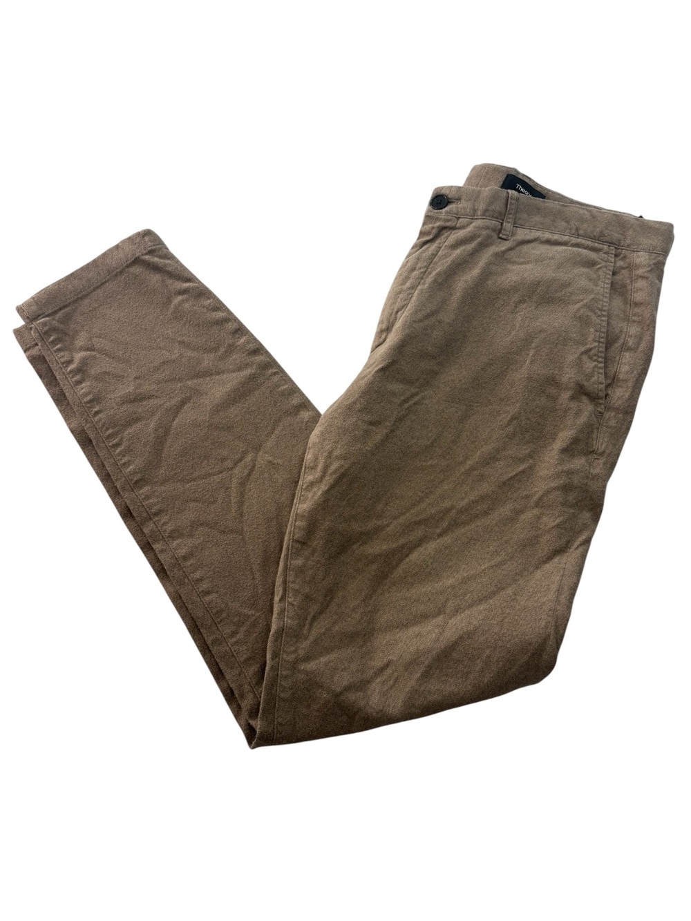 Theory Zaine Pants Classic Fit Pants Cotton Flannel Tan‎ Mens Size 34